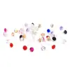 108 Pares de Aretes de Tachuela de Diamantes de Imitación Blancos Multicolor con Agujas de Plástico para Mujer