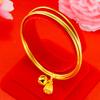 Pulsera de Lujo Ligero Imitación Oro 24K Espiral Flor de Loto Sansheng III Pulsera de Oro Arena Estilo Mismo que Tienda de Oro Celebridad de Internet