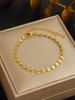 Pulseira de Aço Titânio Padrão Wiche para Mulheres de Alta Qualidade Leve Luxo Nicho Simples All-match Ouro 18K