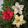Decoraciones Navideñas Flores Navideñas Artificiales Arreglo Floral de Tela Adornos Decorativos Terciopelo Lentejuelas Flores de Navidad Amazon