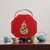 El Juego de Té de las Cinco Famosas Hornos de la Ciudad Prohibida, Una Tetera y Cuatro Tazas, Juego en Caja de Regalo, Tetera y Tazas de Té de Cerámica Kung Fu, Regalo de Alta Gama
