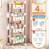 Rack de armazenamento de brinquedos para lanches infantis Estante móvel com prateleira de armazenamento com rodas Sala de estar multicamadas doméstica Cozinha Quarto Acabamento