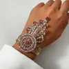 Joyería Yongge Estilo Étnico Exótico Europeo y Americano Joyería de Mano Completa con Diamantes Moda Vintage Pulsera Hueca de Pedrería Colorida para Mujeres