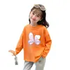 Camiseta de Manga Larga de Dibujos Animados para Niña Nueva Moda Primavera y Otoño 2026 Top Infantil de Cuello Redondo Camiseta Básica de Algodón Puro para Niña Pequeña