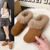 Pantuflas de Medio Pie Birkenstock Peludas Casuales para Mujer Ropa de Exterior 2026 Nuevo Otoño/Invierno Sin Cordones Cálidas para Persona Perezosa de Punta Cerrada Pantuflas de Algodón