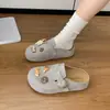 Zapatos de Exterior Estilo Birkenstock con Suela Blanda para Mujer, Nuevo Modelo 2026, Primavera y Otoño, Versátiles Casuales Lindos Dibujos Animados Chanclas de Suela Gruesa que Aumentan la Altura