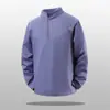 Camiseta de Manga Longa Respirável com Meio Zíper para Esportes Moletom Fitness Treinamento Corrida ao Ar Livre Secagem Rápida Camada Base 611183