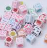 Cuentas cuadradas de alfabeto de 6*6, cuentas digitales color durazno, transfronterizas, calientes en Amazon, DIY, para llevar en la mano, joyería, tobillera con cuentas