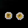 Pendientes de plata de ley S925 con circonitas de seis garras para mujer, accesorios brillantes y populares.