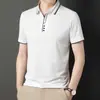 Camisa Polo de Manga Larga con Cuello de Tijera para Hombre de Primavera y Otoño Moda Casual Camiseta Básica Top para Hombre de Negocios