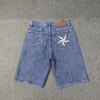 Pantalones cortos de estilo retro de la calle principal con bordado de estrellas y estilo Corteiz Alcatraz.