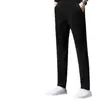 Pantalones casuales para hombre transfronterizos, nuevo estilo otoño e invierno, resistentes a las arrugas, forrados de forro polar, de pierna recta con cintura elástica y textura fluida