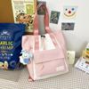 Mochila Estudantil Japonesa e Coreana com Costura Multicolorida Contrastante de Grande Capacidade 25 Novas Bolsas para Estudantes do Ensino Fundamental Masculinas e Femininas