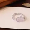 Anillo de Cristal Natural Elástico Moda Nacional Nuevo Diseño Chino Cuerda Elástica con Cuentas Anillo de Cristal Anillo de Temperamento Venta al por Mayor