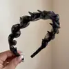 Diadema de Malla Floral con Tela de Burbujas Plisada, Diadema Antideslizante Dentada para Lavarse la Cara, Diadema de Corona Alta, Pinza para el Cabello de Mujer, Diadema, Accesorio para el Cabello