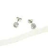 Aretes redondos de acero inoxidable con circonita Blanca/color no es fácil de pasar/aretes sensibles aretes simples de moda venta al por mayor