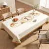 Mantel de Año Nuevo, a Prueba de Aceite, Impermeable, No Lavable, Resistente al Calor, Rojo, Festivo, Decoración de Atmósfera de Alta Gama, Mantel para Mesa de Café de Boda, Mesa de Comedor