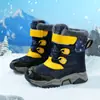Botas de Neve Infantis Estilo Inverno Meninos e Meninas 2024 Novas Botas Infantis com Pelo Integrado Médio e Grande Infantil Cinza Azul Escuro Branco