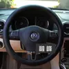 Cubierta de volante de coche DF plana perforada transpirable al por mayor, dropshipping transfronterizo, cubierta de mango de cuero premium simple para las cuatro estaciones