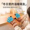 Luvas Quentes de Tela Sensível ao Toque Personalizadas pelo Fabricante, Luvas Fofas Jacquard Anti-Frio de Gato e Infantil, Luvas de Dedo Antiderrapantes para Exterior