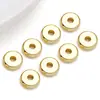 Contas Espaçadoras de Cobre Banhadas a Ouro 18K, Contas Planas de Ábaco Cor Dourada, Acessórios para Joias DIY Feitos à Mão, Contas com Superfície Lisa