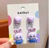 Pendientes Infantiles Kuromi Clips para Orejas para Niñas Dibujos Animados Tachuelas sin Perforar para Niñas Pequeñas Bebé Colgantes para Orejas sin Dolor Accesorios para Orejas