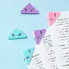 Clip triangular de colores macarrón creativo para libros y exámenes de estudiantes, clip de almacenamiento para cuestionarios, clip de esquina para papelería, clip de plástico para documentos