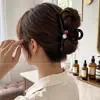 Pinza para el pelo de estrella con garra y estampado de leopardo estilo retro, dulce y fresca, para recogidos, pinza de acetato de gato y tiburón, accesorio de pelo elegante en forma de corazón