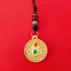 Collar colgante con brújula de aleación de estilo étnico chino, accesorio de metal para decoración para hombres y mujeres, con un toque de alta gama