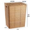 Cesta de Almacenamiento, Cesta para Ropa Sucia, Cesta de Mimbre Tejido para Ropa Sucia con Tapa, Caja Grande de Almacenamiento para Artículos Varios, Cesta Tejida de Plástico