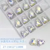 Broca para unha com ponta inferior em formato de cone azul luar atacado Super Flash cristal de vidro strass quadrado gordo octogonal em formato de coração joia para unha
