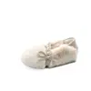 Zapatos de Algodón Cálido de Peluche para Niñas 2026 Invierno Nuevo Estilo Moda Elegantes Zapatos de Princesa Estilo Coreano Versátiles Mocasines