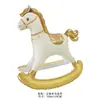Nuevo Globo de Caballo de Madera 4D 3D Mate Globo de Papel de Aluminio Tema Parque Infantil Decoración de Fiesta Caballo Mecedora