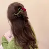 Pinza para el pelo de terciopelo con forma de tulipán para otoño e invierno para mujer, Pasador grande para recogido en la nuca, Accesorio de alta gama para las raíces del cabello