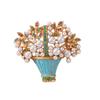 Moda Europea y Americana Nuevo Broche Azul de Flor de Perla Broche de Planta Flor en Maceta Accesorios de Pedrería