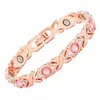 Pulsera magnética completa de cruz desmontable de aleación ecológica con incrustaciones de diamantes, moda europea y americana popular, mano de mujer ajustable