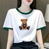 Top de Meia-Manga para Mãe de Comércio Exterior Transfronteiriço, Camiseta de Manga Curta Color-Blocking para Mulheres, Novo Estilo de Verão, Camiseta Estampada Solta, Tendência