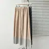 Falda Larga Rayada Bloques de Color Estilo Artístico de Verano Tallas Grandes para Mujeres Gorditas, Vestido Adelgazante y Elegante 0560