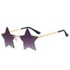 Moda transfronteriza gafas de sol sin montura de estrella de cinco puntas AliExpress gafas de sol navideñas modernas y divertidas gafas punk personalizadas