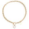 Tendencia de Joyería Transfronteriza Europea y Americana Cadena de Clavícula Trendy Corazón Nácar Blanco Collar Pulsera para Mujer Cadena de Suéter Simple de Alta Gama