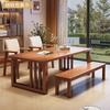 Mesa de Conferência Mesa Longa Madeira Maciça Simples Moderna para Escritório Retangular Combinação de Mesa e Cadeiras para Escritório Longa Bancada de Negociação