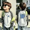 Camiseta Raglán de Manga Larga para Niños Niños 2026 Nueva Ropa Otoño Invierno Niños Cálida Térmica Polar Capa Base Parte Superior Cepillada