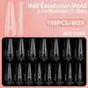 Popular Transfronterizo 150 Piezas Esmalte de Uñas de Cristal Fototerapia Rápida Molde para Uñas de Extensión de Cristal con Escala Manicura Molde para Uñas