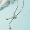 Nova Borboleta Tassel Pearl Colar Mulheres Japonesas e Coreanas Super Fada Smart Clavicle Chain Elegante Internet Celebrity Fresh Colar All-Match
