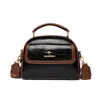 Bolso de Mano Retro de Cuero Suave Transfronterizo para Mujer Bolso Nuevo Estilo Simple Casual Bolso de Hombro Cruzado Multicapa Bolso Cuadrado Pequeño de Moda