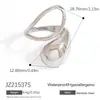 Anillo de Acero Inoxidable Europeo y Americano Forma de Gota de Agua Color Sólido Acero de Titanio Irregular Exagerado Personalidad Ajustable Abierto Joyería de Mano