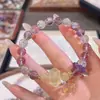 "Fuego Púrpura Nueve" Pulsera Doble Círculo de Amatista Natural para Mujer, Regalo de Alta Gama, Popular en Douyin