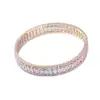 Anel Elegante Francês Palácio Zircônia Incrustado Cheio de Diamantes Aberto Ajustável Pulseira Acessórios de Pulseira Atacado