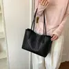 Bolso grande vintage con patrón tejido transfronterizo para mujer, nuevo bolso de mano texturizado de moda con un pequeño bolsillo interior, bolso de hombro versátil de gran capacidad