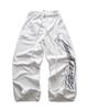 Calça Casual de Verão 2025 Transfronteiriça com Estampa de Letras Estilo Americano Par de Mesma Roupa Moda Solta Perna Larga Reta